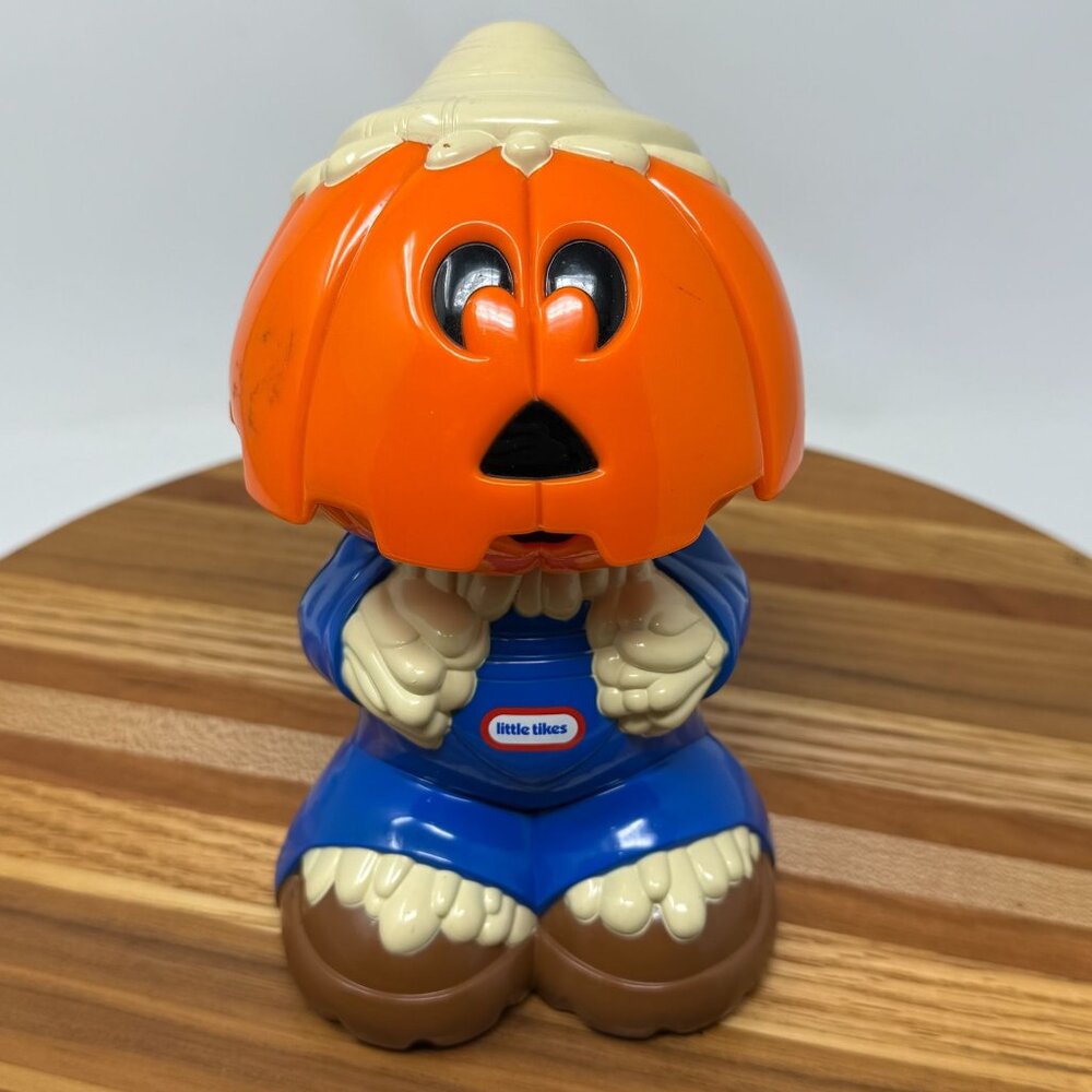 Vintage Little Tikes Scream Beams Head Pumpkin Scarecrow Flashlight Halloween